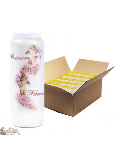 Bougies de Neuvaine Ange prénoms personnalisable - 20 pièces