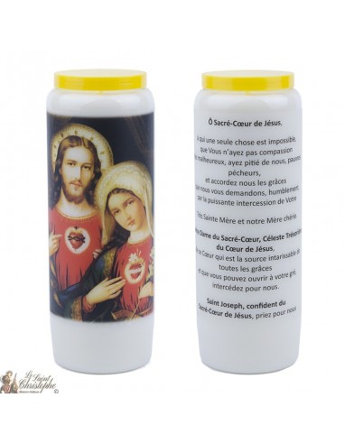 Velas de Novena del Sagrado Corazón de Jesús y María - 20 piezas