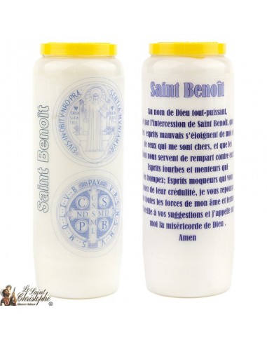Velas de novena con la medalla de San Benito - 2 - 20 piezas
