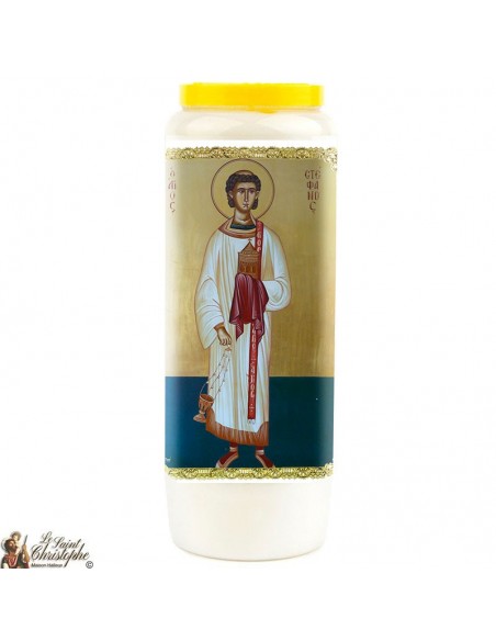 Novena candle for Saint Stephen