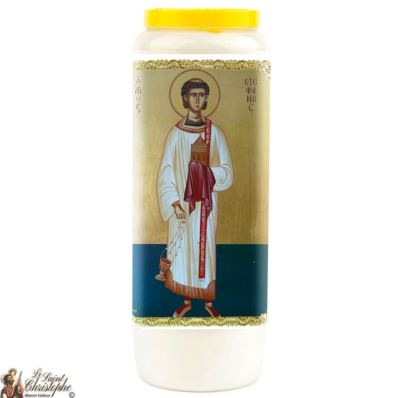 Novena candle for Saint Stephen