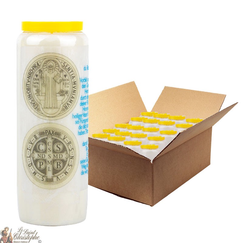 Novena candles with the Medal of St. Benedict - 20 pieces