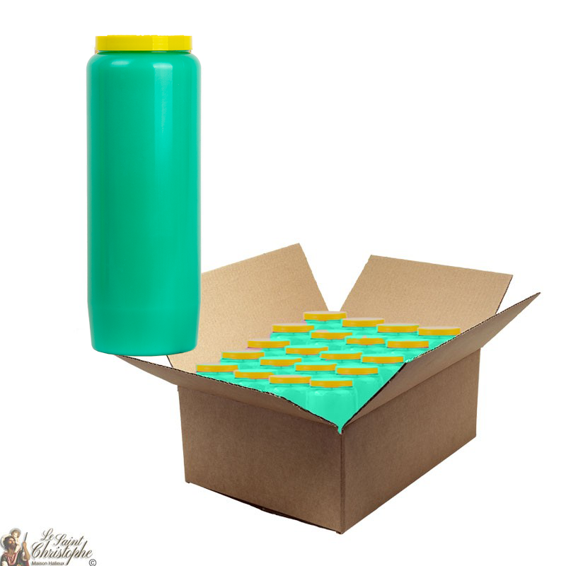 Green novena candle - cardboard box 20 pieces