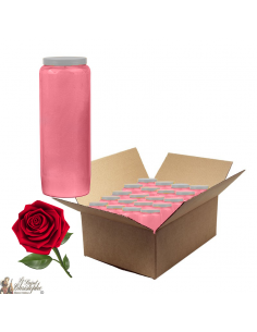Bougies de neuvaine parfumée à la rose - carton 20 pièces