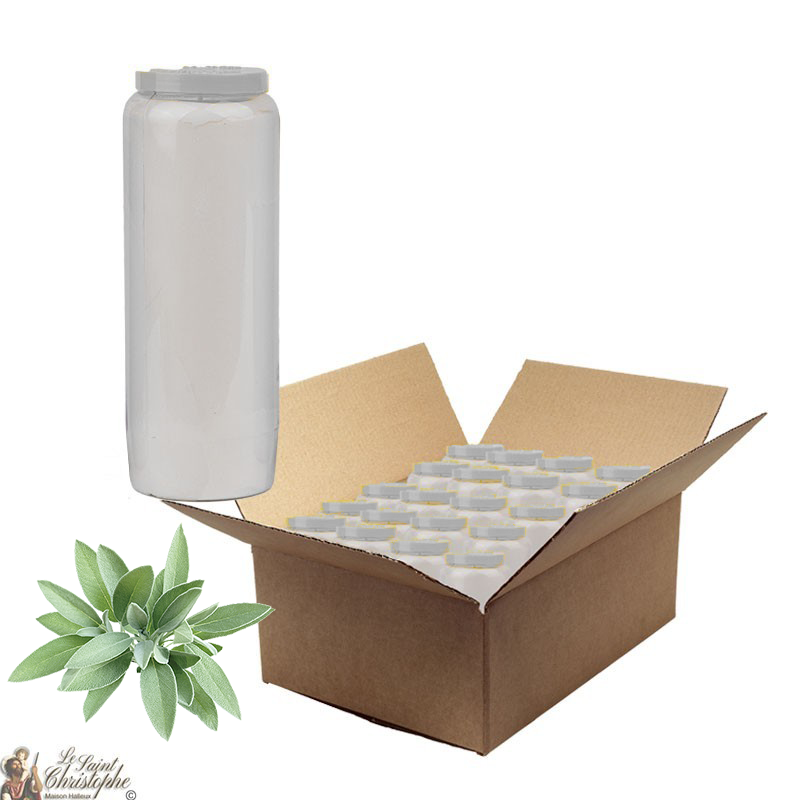 Novena candles perfumed with sage - box of 20 pieces