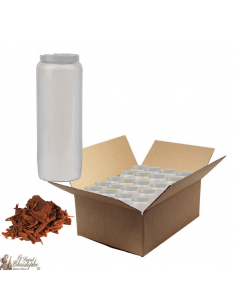 Bougies de neuvaine parfumée au bois de santal - carton 20 pièces