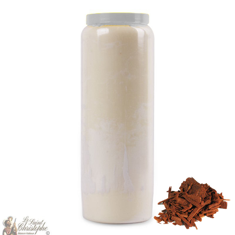 Novena candle perfumed with sandalwood