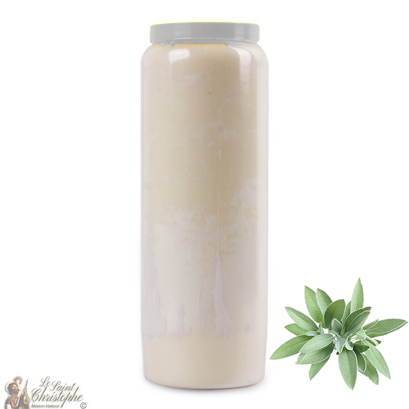 Novena Candle - White - Sage perfume