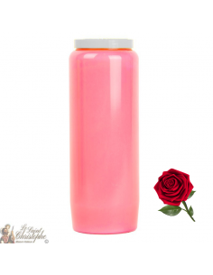 Bougie de neuvaine rose parfumée à la rose