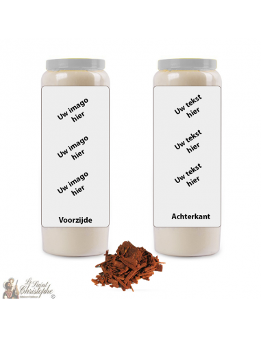 Kaars van novena parfum sandelhout geur - aanpasbaar