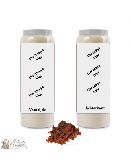 Vela de novena perfume sándalo aroma - personalizable