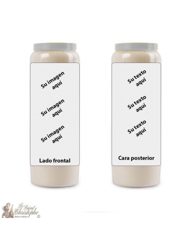 Vela de novena con tu imagen y texto - personalizable