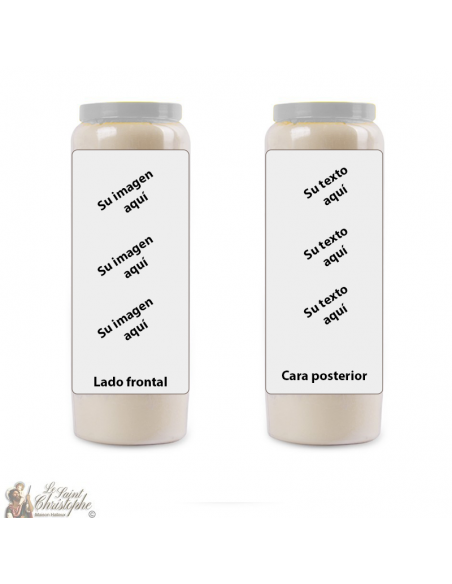 Vela de novena con tu imagen y texto - personalizable
