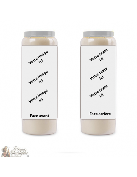 Novena kaars met uw afbeelding en tekst - aanpasbaar