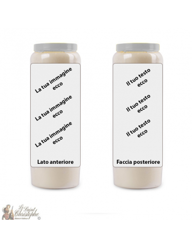 Novena kaars met uw afbeelding en tekst - aanpasbaar