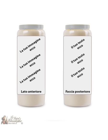 Vela de novena con tu imagen y texto - personalizable