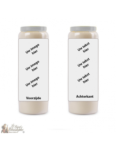 Novena kaars met uw afbeelding en tekst - aanpasbaar