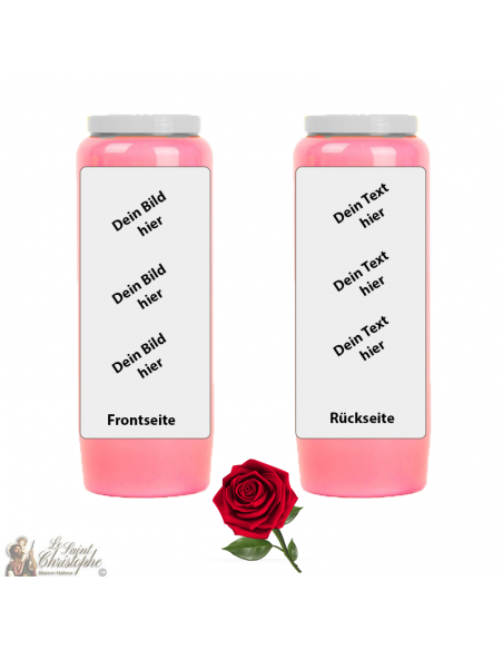 Candela novena profumo rosa - personalizzabile
