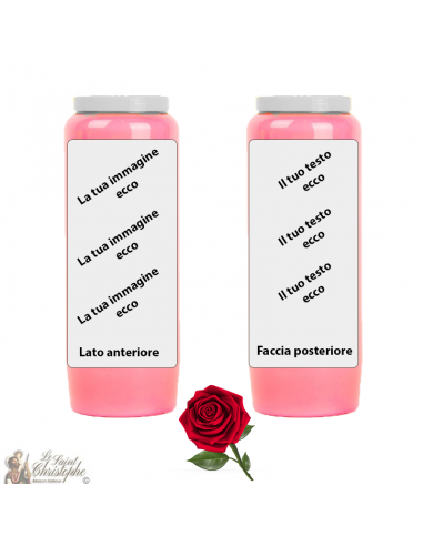 Vela de novena con fragancia rosa - personalizable