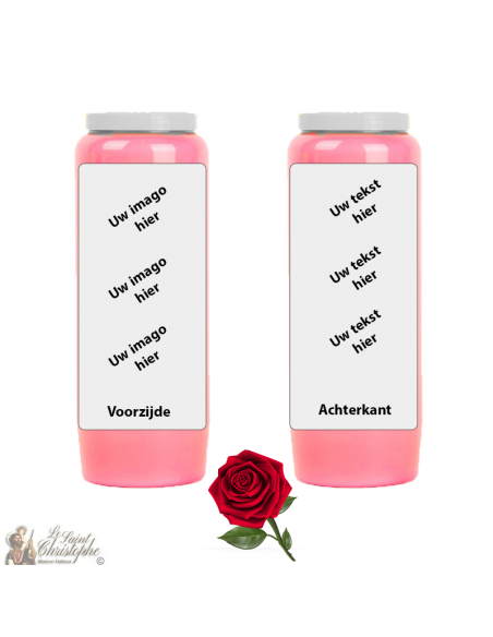 Candela novena profumo rosa - personalizzabile