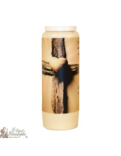 Vela de novena blanca para los muertos - Cruz