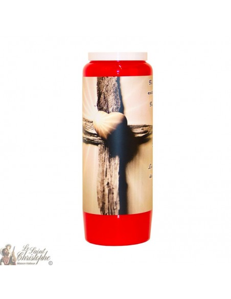 Red Novena Candle for the deceased - Cross