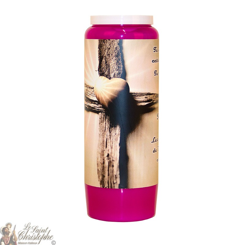 Purple Novena Candle for the Dead - Cross