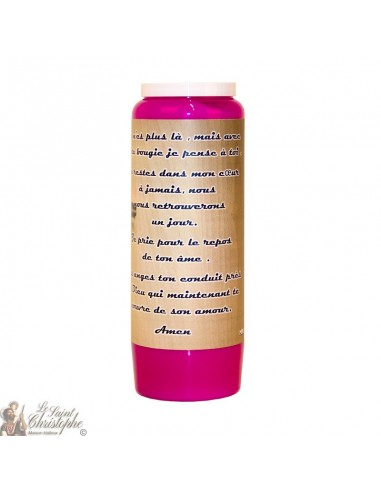 Violette Novenkerze für die Toten - Kreuz