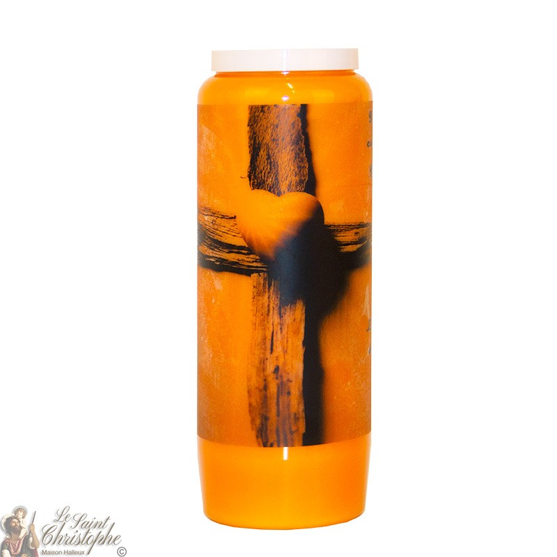 Oranje Novena Kaars voor de Doden - Kruis