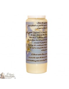 Vela de Novena Blanca para el difunto - Flores