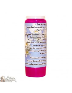 Bougie de neuvaine mauve pour défunt - Fleurs