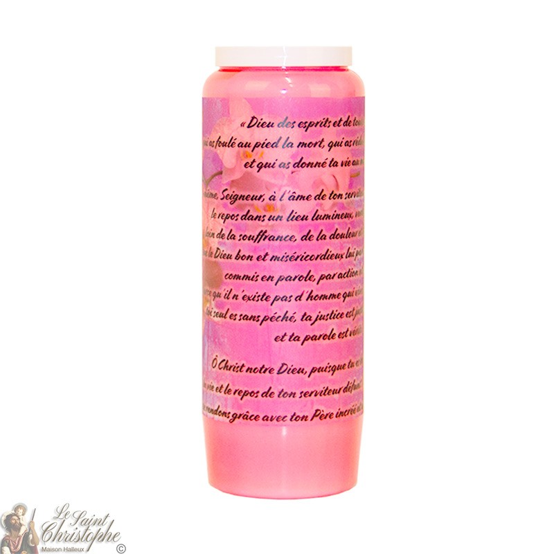 Candela Rosa Novena per i defunti - Fiori