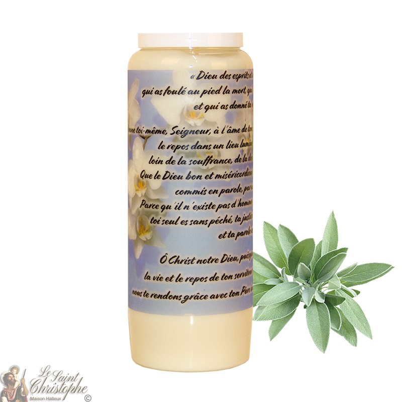 Sage Novena Candle for the Dead - Flowers