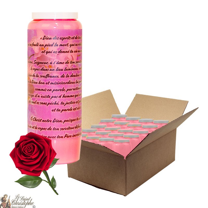 Rose Novena Candles for the deceased - Flowers - box 20 pieces