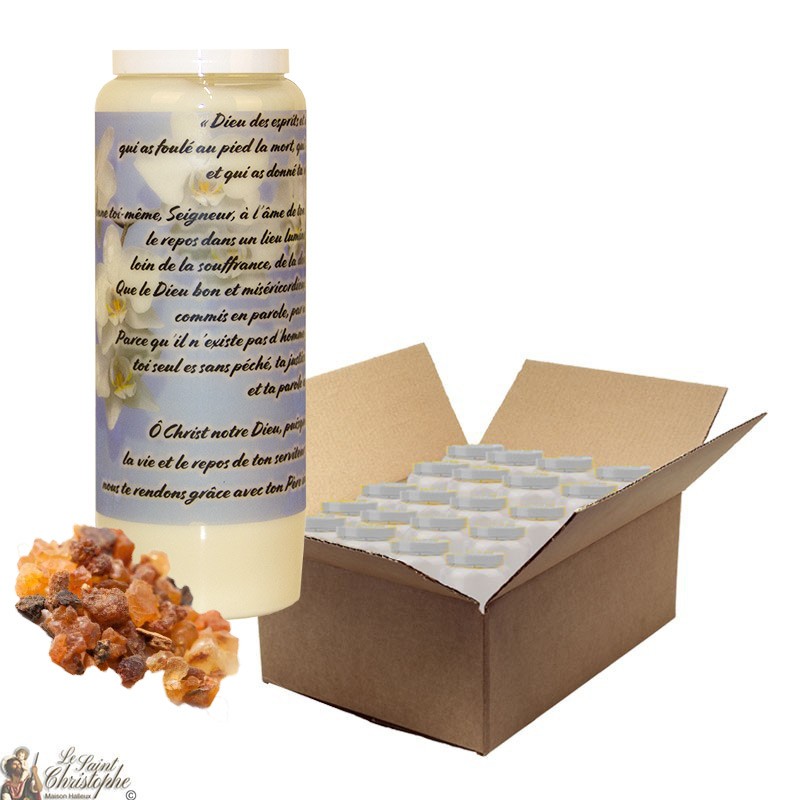 Candela Novena per profumo di mirra defunta - Fiori - scatola 20 pezzi