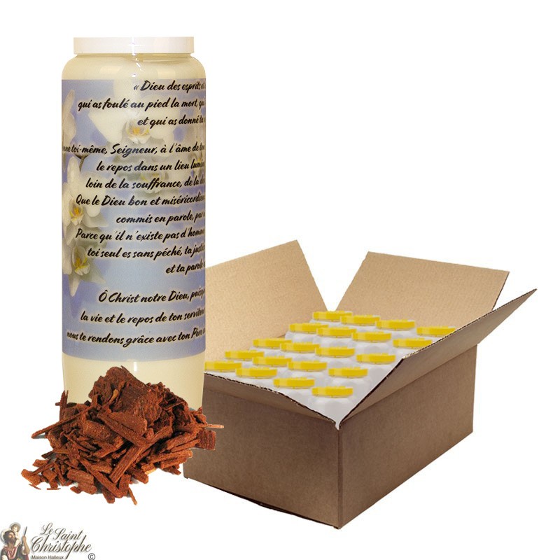 Candela Novena per profumo di sandalo morto - Fiori - scatola 20 pezzi