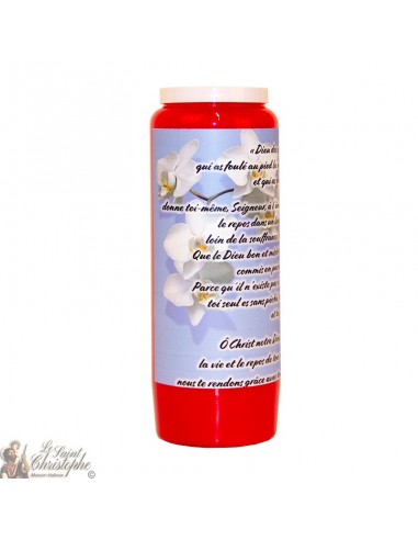 Red Novena Candle for the Dead - Flowers - 20 pieces