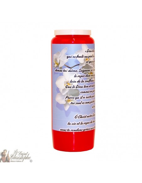 Red Novena Candle for the Dead - Flowers - 20 pieces