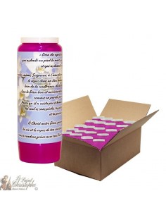 Vela de novena púrpura para los muertos - Flores - 20 piezas