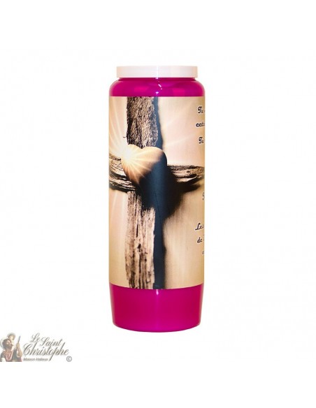 Purple Novena Candle for the deceased - Cross - 20 pieces
