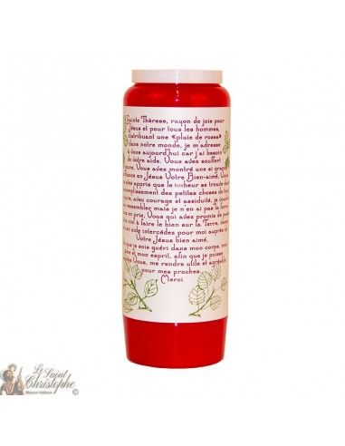 Vela de novena roja para Santa Teresa de Lisieux