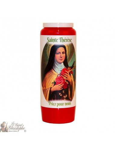 Rode Novena Kaars voor de Heilige Theresia van Lisieux