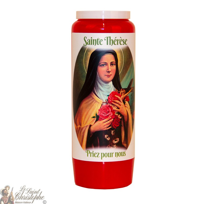 Rode Novena Kaars voor de Heilige Theresia van Lisieux