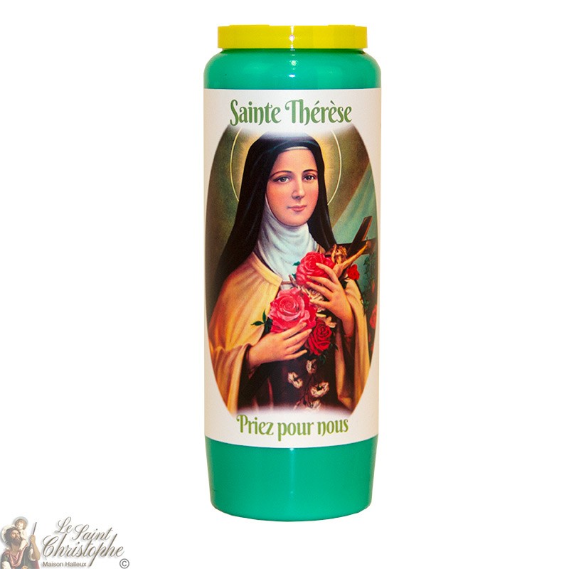 Green Novena Candle for Saint Therese of Lisieux