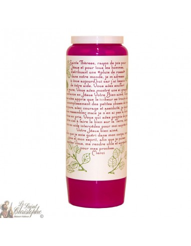 Purple Novena Candle for Saint Therese of Lisieux