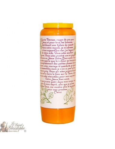 Orange novena candle for Saint Thérèse of Lisieux - box 20 pieces