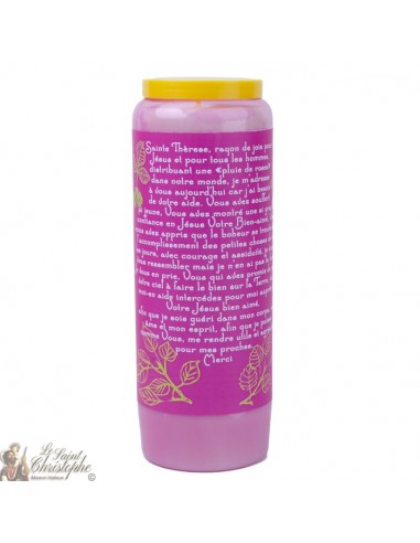 Pink Novena Candle for Saint Thérèse of Lisieux - box 20 pieces