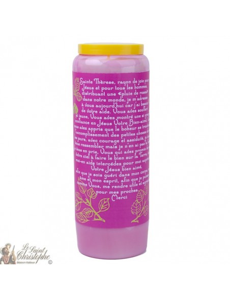 Roze Novena Kaars voor Saint Thérèse of Lisieux - doos 20 stuks