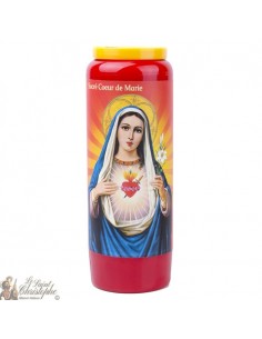 Red Novena Candle at the Sacred Heart of Mary