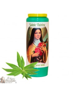 Vela de novena perfumada de Verbena para Santa Teresa de Lisieux
